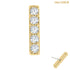 belong 14ct Solid Gold Threadless (Bend fit) Claw Set 5 CZ Jewelled Bar