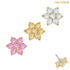 belong 14ct Solid Gold Threadless (Bend fit) Claw Set CZ Jewelled Flower