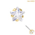 belong 14ct Solid Gold Threadless (Bend fit) Claw Set CZ Jewelled Star