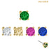 belong 14ct Solid Gold Threadless (Bend fit) Claw Set Round CZ Jewel 2.5mm