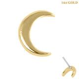 belong 14ct Solid Gold Threadless (Bend fit) Crescent Moon