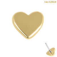 belong 14ct Solid Gold Threadless (Bend fit) Heart