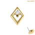 belong 14ct Solid Gold Threadless (Bend fit) Jewel Set Diamond Outline