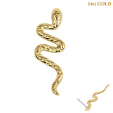 belong 14ct Solid Gold Threadless (Bend fit) Serpent