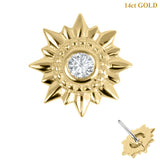 belong 14ct Solid Gold Threadless (Bend fit) Sunburst
