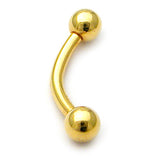 22ct Gold Steel Micro Curved Barbell 1.2mm