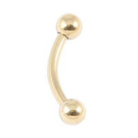 Zircon Titanium Curved Bars 1.6mm 4-4mm balls (Gold colour)