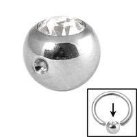 Steel Clip in Jewelled Balls 3mm