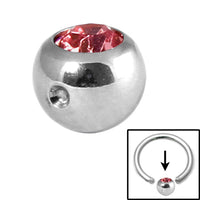 Steel Clip in Jewelled Balls 3mm