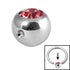 Steel Clip in Jewelled Balls 3mm