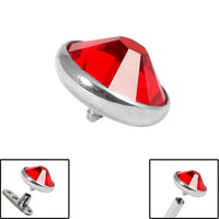 Titanium Jewelled Disk for Internal Thread shafts in 1.6mm. Also fits Dermal Anchor