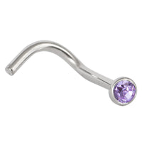 Titanium Jewelled Nose Stud - 2.35mm Jewel