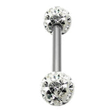 Smooth Glitzy Ball Barbell Double Ended with 5mm balls