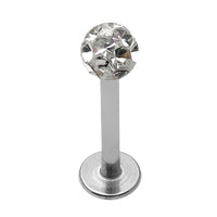 Smooth Glitzy Ball Labrets 1.2mm Gauge