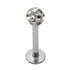 Smooth Glitzy Ball Labrets 1.2mm Gauge