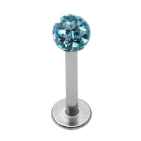 Smooth Glitzy Ball Labrets 1.2mm Gauge