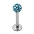 Smooth Glitzy Ball Labrets 1.2mm Gauge