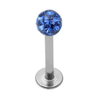 Smooth Glitzy Ball Labrets 1.2mm Gauge