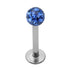 Smooth Glitzy Ball Labrets 1.2mm Gauge