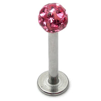Smooth Glitzy Ball Labrets 1.6mm gauge 5mm Ball