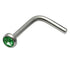 Steel L Shaped Jewelled Nose Stud