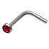 Steel L Shaped Jewelled Nose Stud