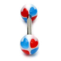 Acrylic Heart Barbell