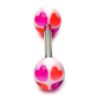 Acrylic Heart Barbell
