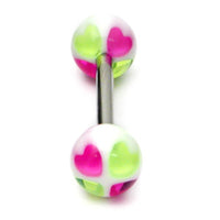 Acrylic Heart Barbell