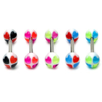 Acrylic Heart Barbell