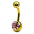 Titanium Single Jewelled Belly Bars 12mm Anodised