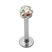 Smooth Glitzy Ball Labrets 1.2mm Gauge