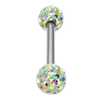 Smooth Glitzy Ball Barbell Double Ended with 5mm balls