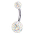 Belly Bar - Steel with Smooth Glitzy Ball (8mm and 5mm balls)