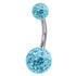 Belly Bar - Steel with Smooth Glitzy Ball (8mm and 5mm balls)