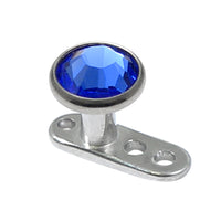 Titanium Dermal Anchor with Jewelled Disk Top (4mm diameter - standard)