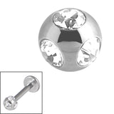 Titanium Multi-Gem Jewelled Ball 1.2mm