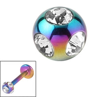 Titanium Multi-Gem Jewelled Ball 1.2mm