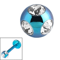 Titanium Multi-Gem Jewelled Ball 1.2mm