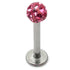 Smooth Glitzy Ball Labrets 1.6mm gauge 4mm Ball