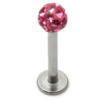 Smooth Glitzy Ball Labrets 1.6mm gauge 4mm Ball
