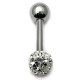 Smooth Glitzy Ball Barbell Single Ended with 4mm Balls