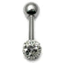 Smooth Glitzy Ball Barbell Single Ended with 4mm Balls