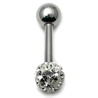 Smooth Glitzy Ball Barbell Single Ended with 4mm Balls
