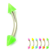 Acrylic Neon Cone Micro Curved Barbell 1.2mm