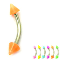 Acrylic Neon Cone Micro Curved Barbell 1.2mm