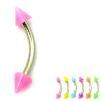 Acrylic Neon Cone Micro Curved Barbell 1.2mm