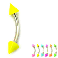 Acrylic Neon Cone Micro Curved Barbell 1.2mm