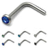 Steel L Shaped Jewelled Nose Stud