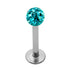 Smooth Glitzy Ball Labrets 1.2mm Gauge